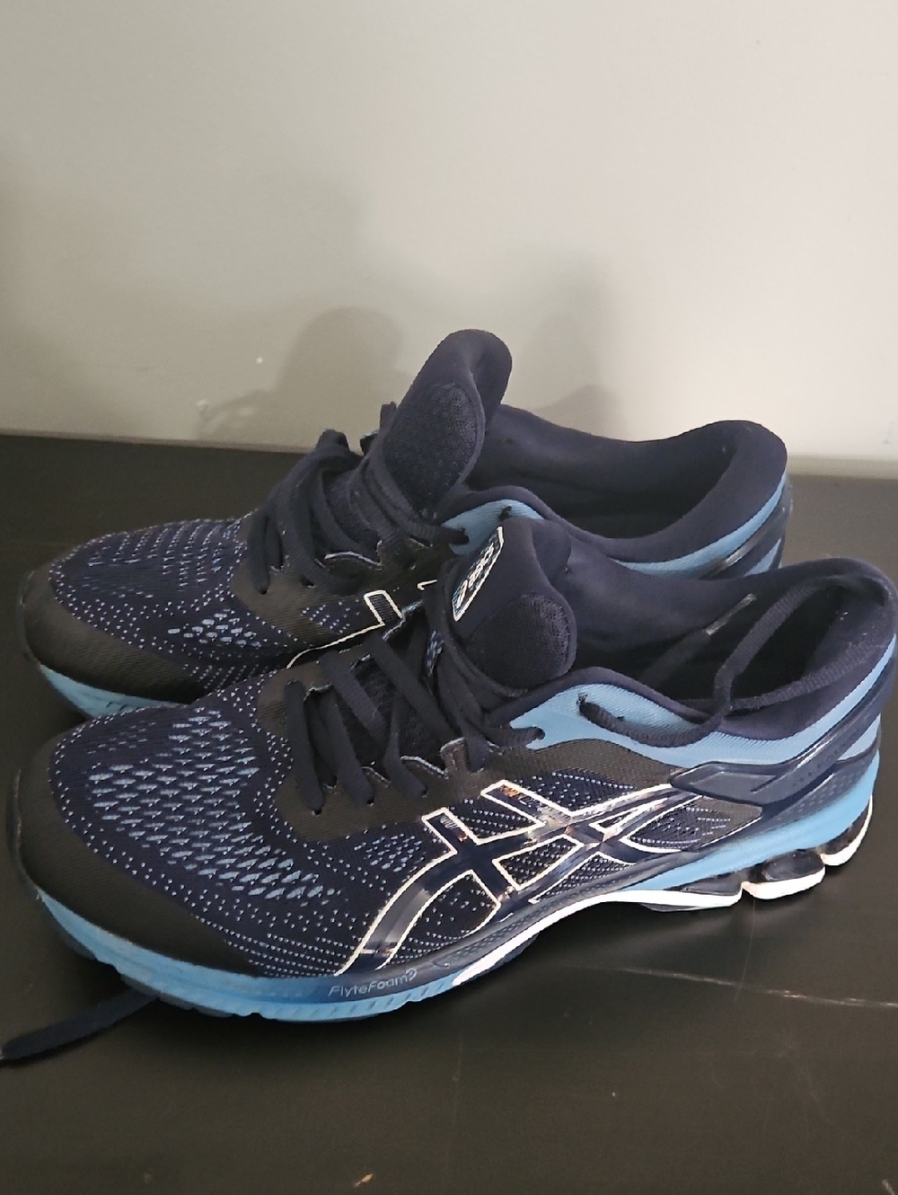 Asics Navy and Light Blue Running Shoes